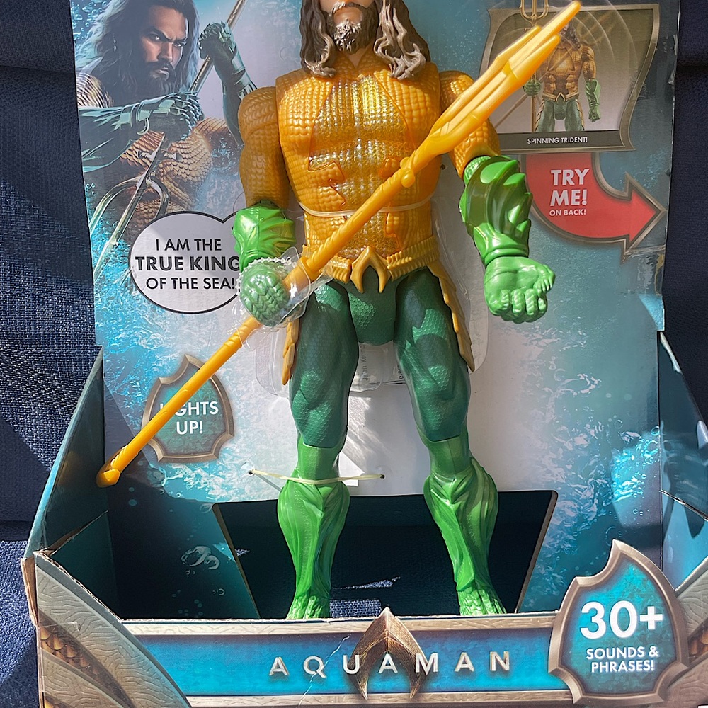 COPY - Now collectible! Jason Mamoa as Aquaman action figure from first movie.